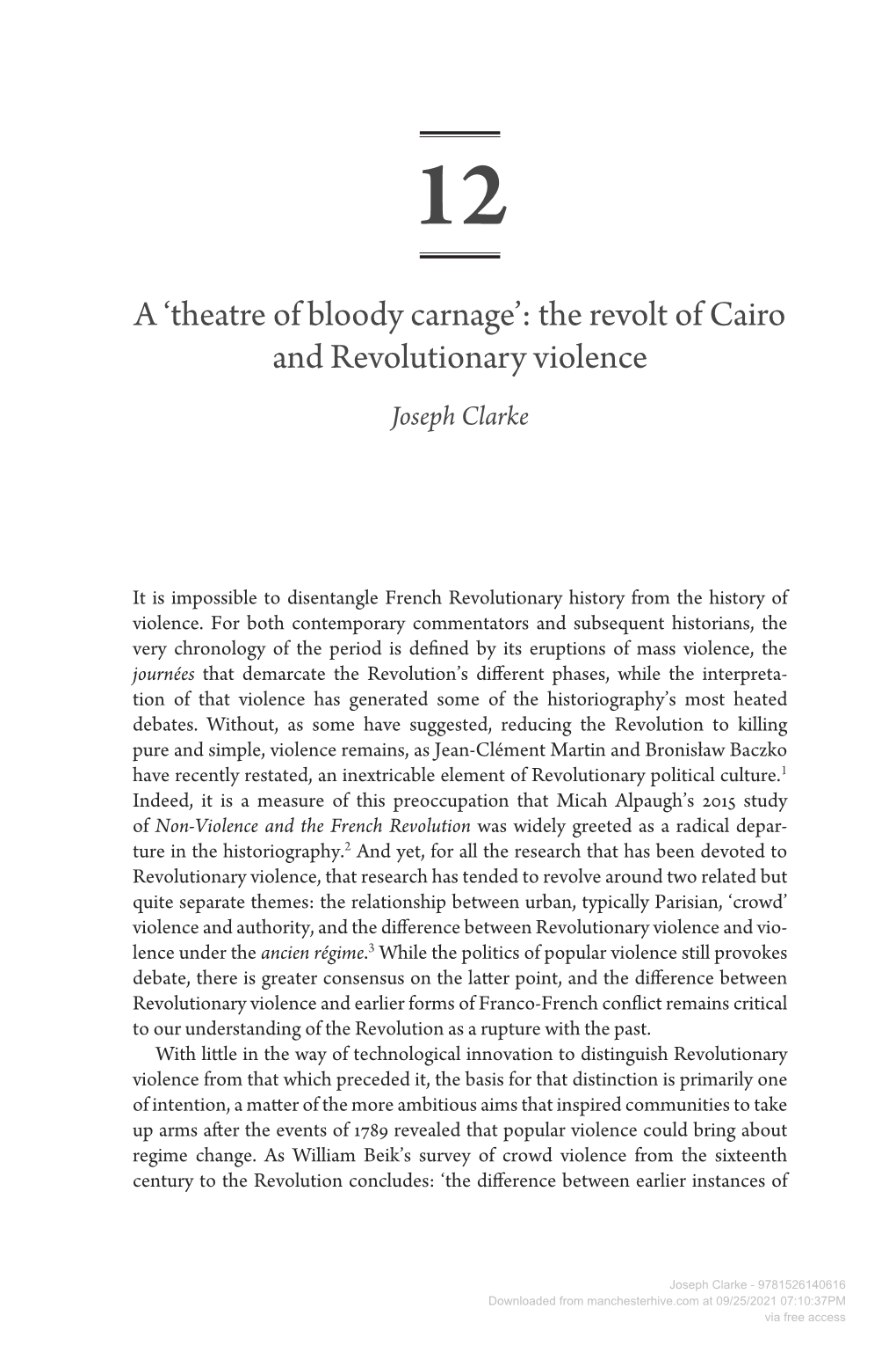 The Revolt of Cairo and Revolutionary Violence