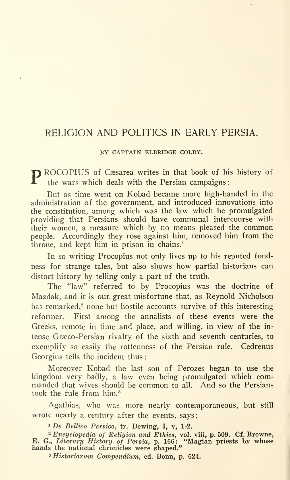 Religion and Politics in Early Persia