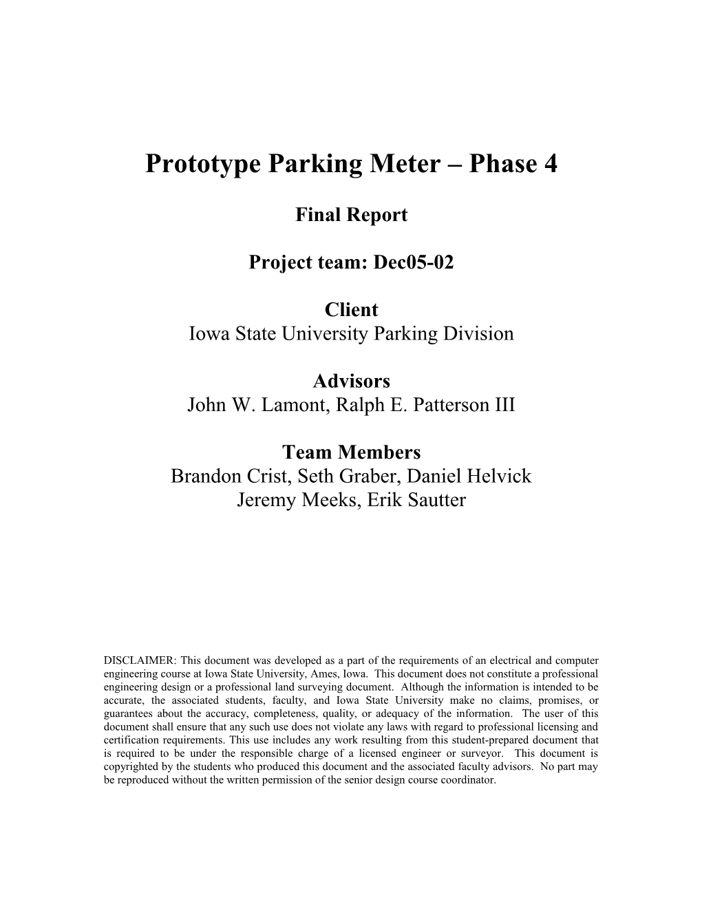 Prototype Parking Meter Phase 4