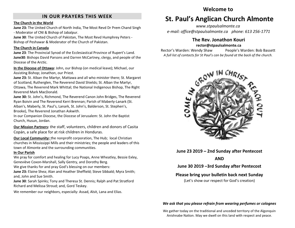 Eucharist Bulletin
