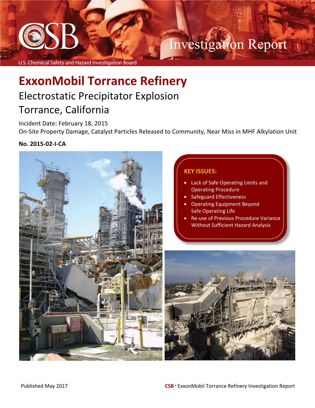 Exxonmobil Torrance Refinery Electrostatic Precipitator Explosion Torrance, California