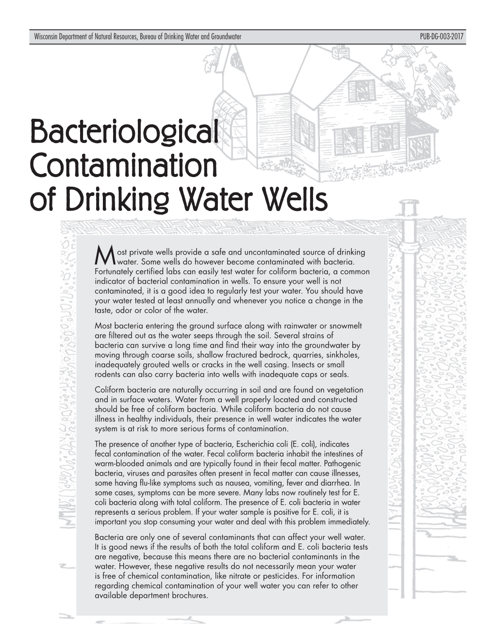 Bacteriological Contamination of Drinking Water Wells