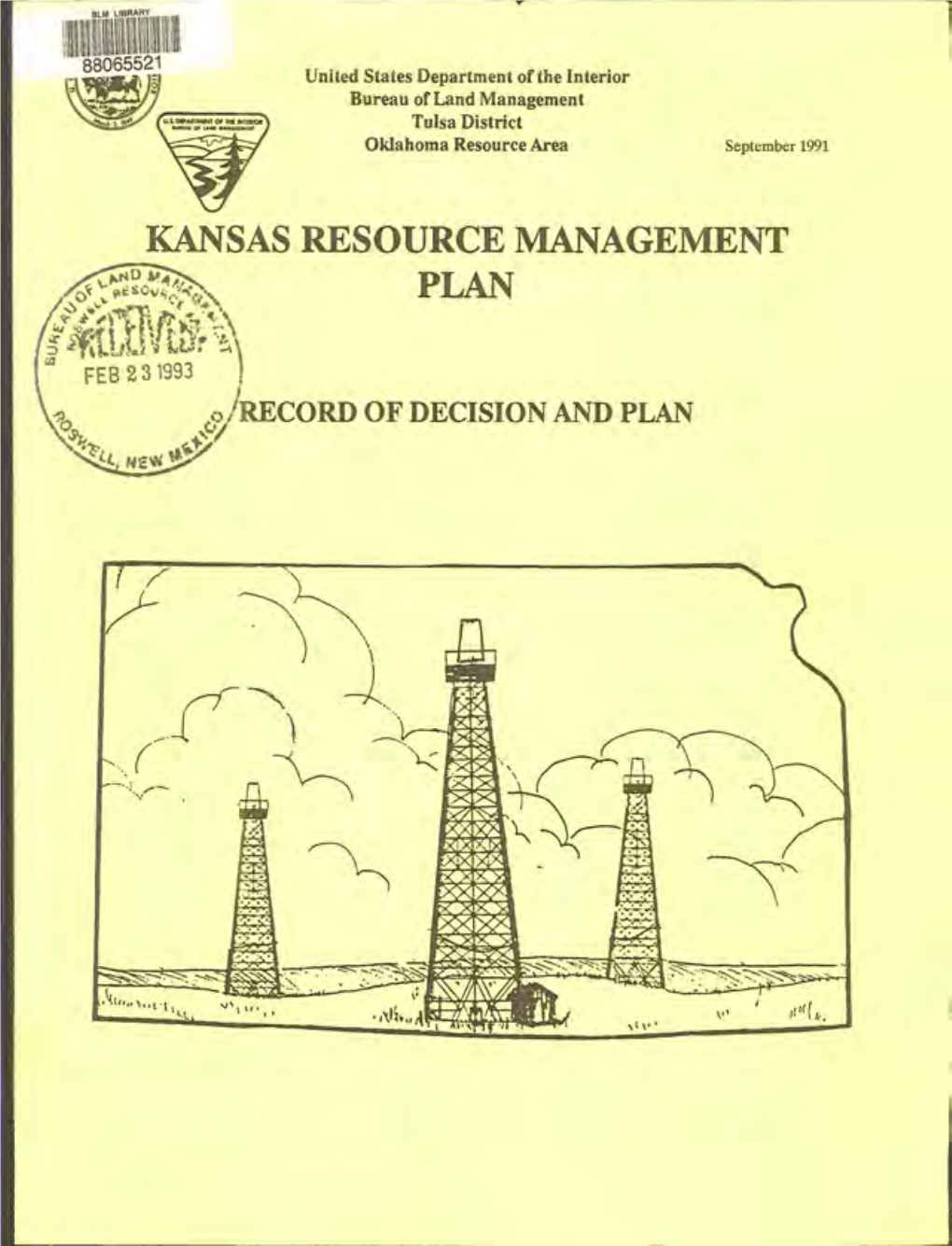 Kansas Resource Management Plan and Record of Decision