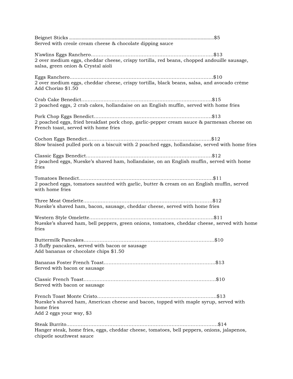 Click to View Menu