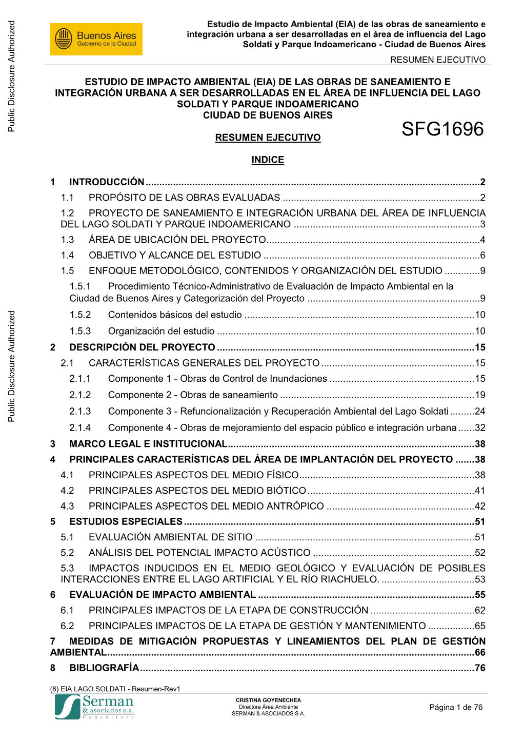 Estudio De Impacto Ambiental (EIA) De Las Obras De Saneamiento E