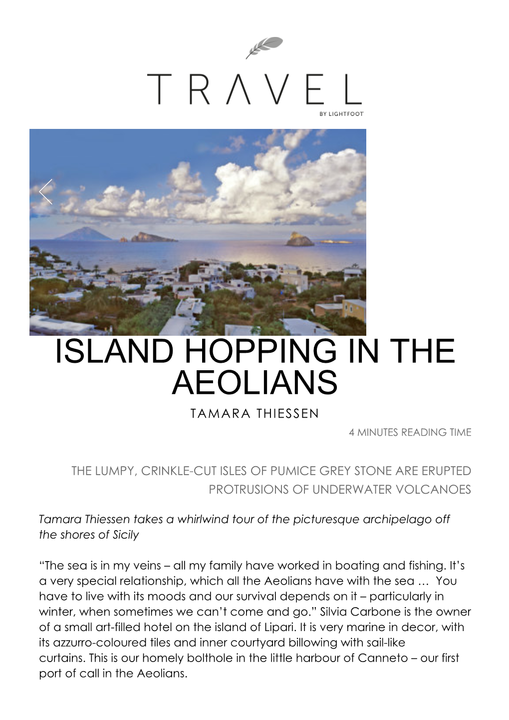 Island Hopping in the Aeolians Tamara Thiessen 4 Minutes Reading Time