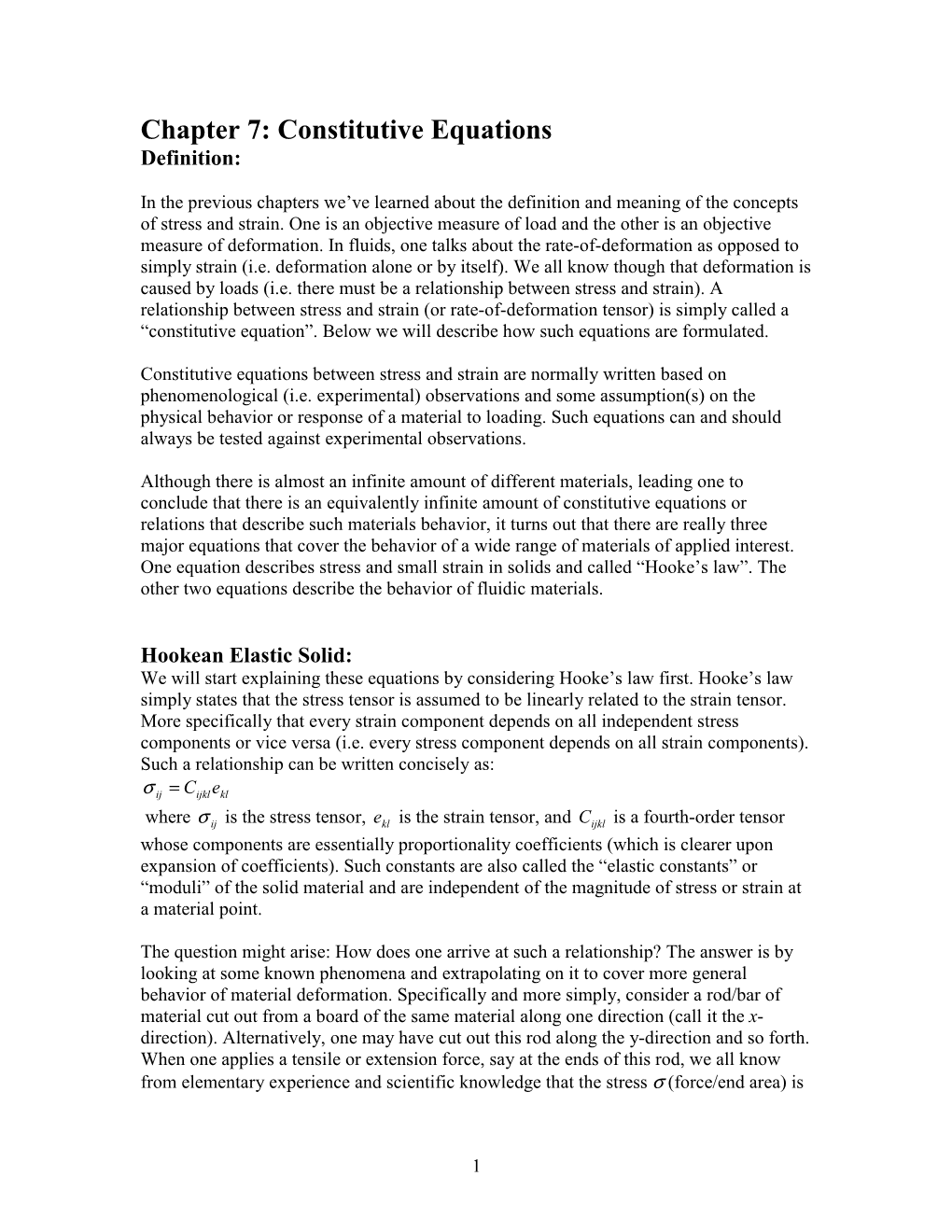 Analysis of Deformation