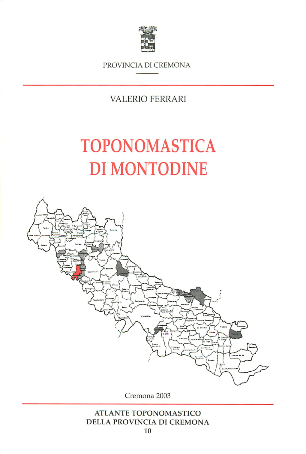 Toponomastica Di Montodine