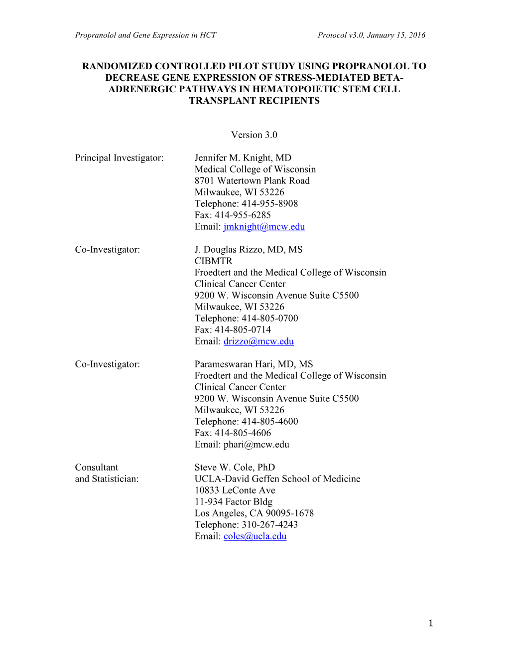 Study Protocol and Statistical Analysis Plan