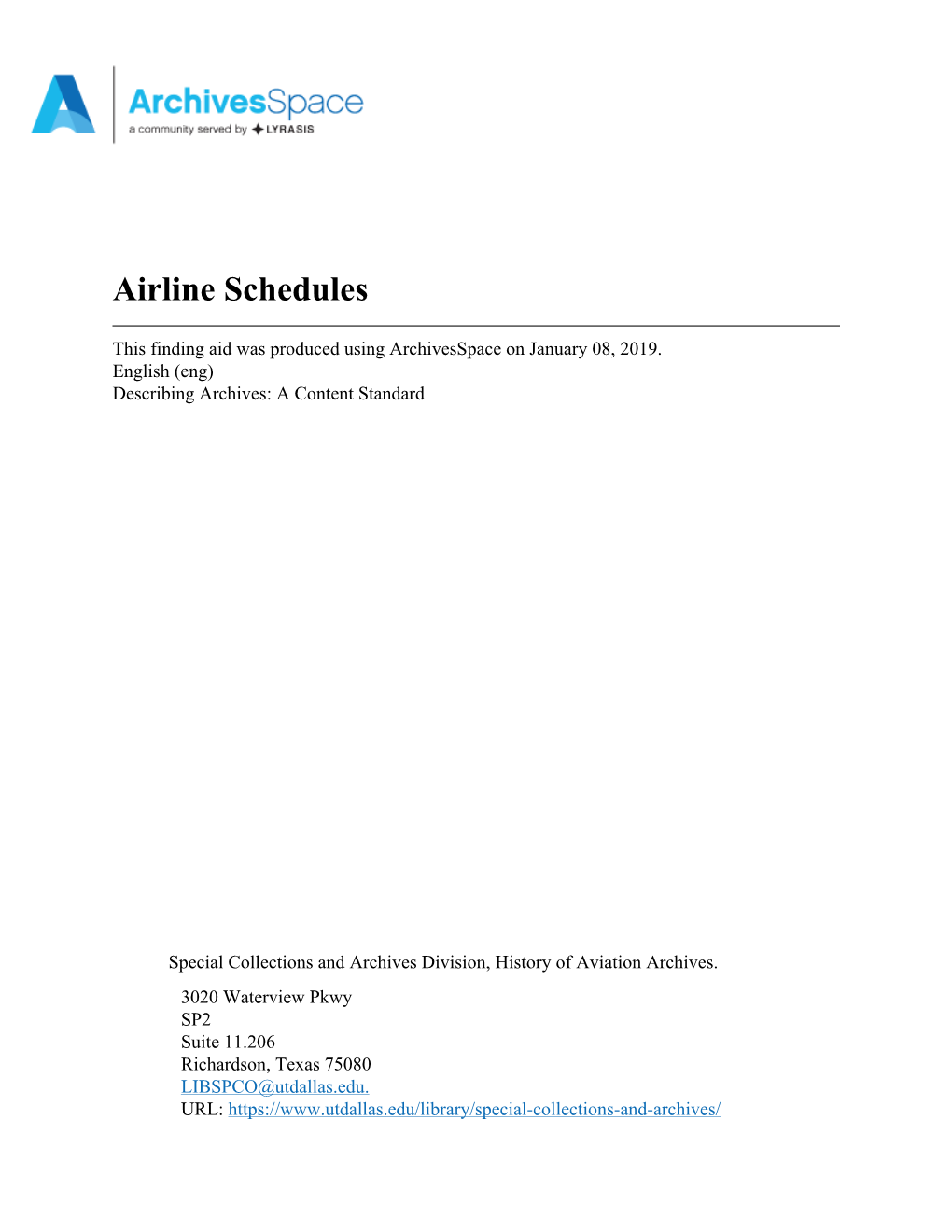 Airline Schedules