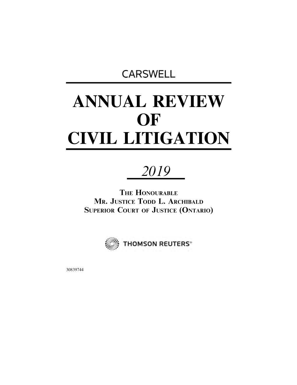 Annual Review of Civil Litigation