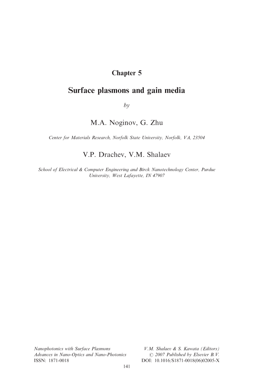 Surface Plasmons and Gain Media