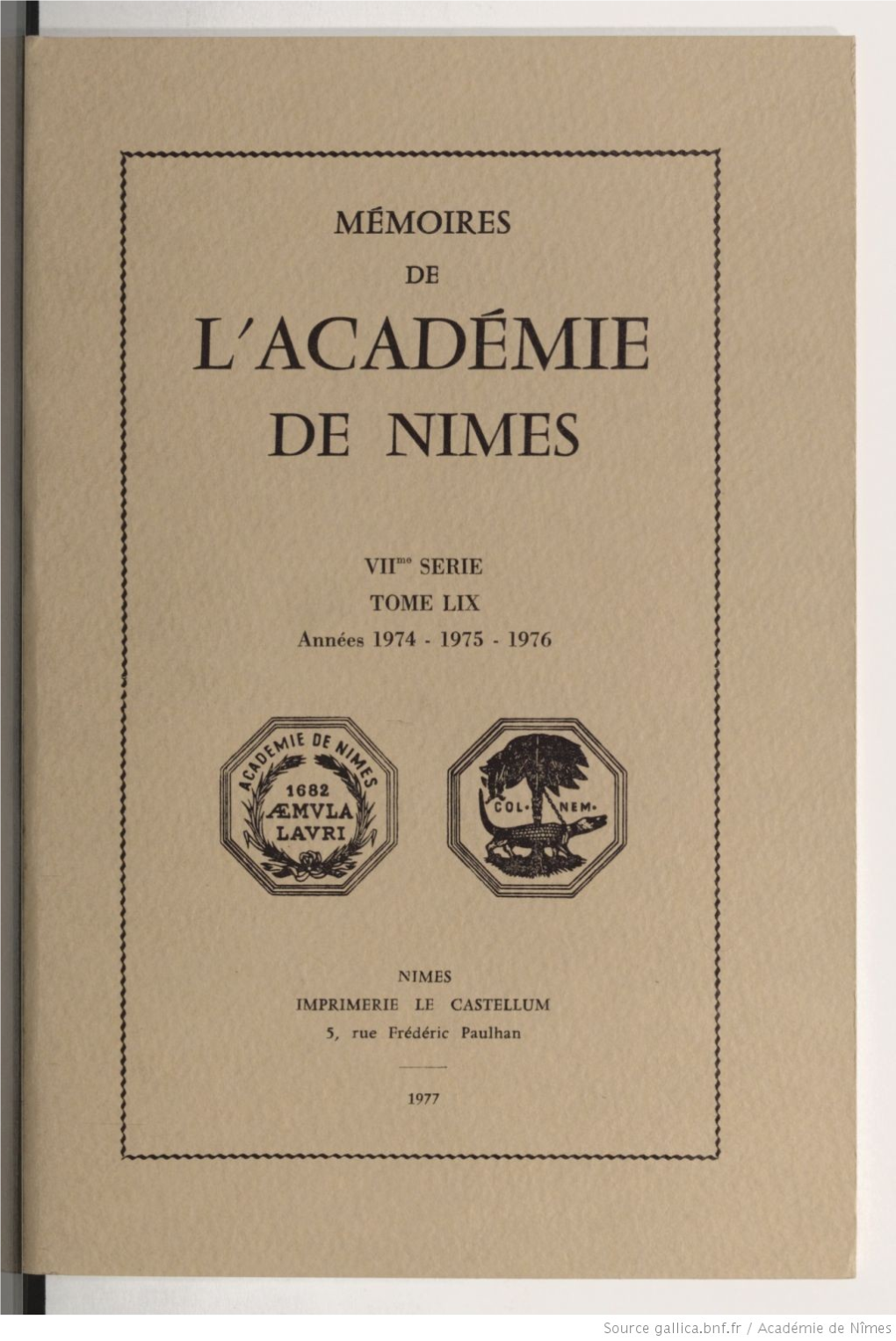 Mémoires Liacadémiede De Nimes