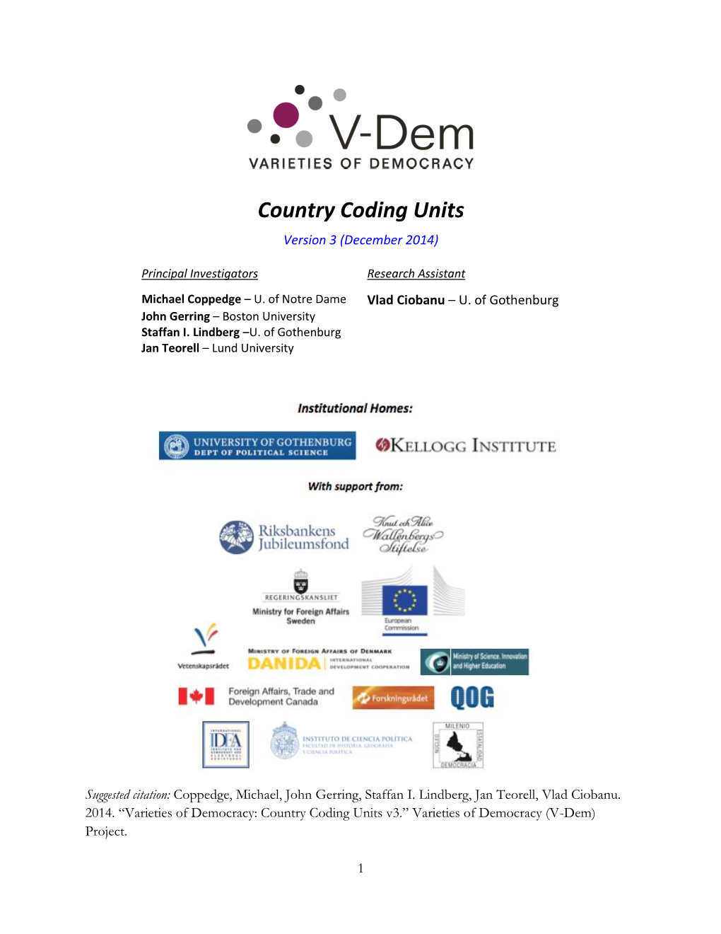 Country Coding Units Version 3 (December 2014)