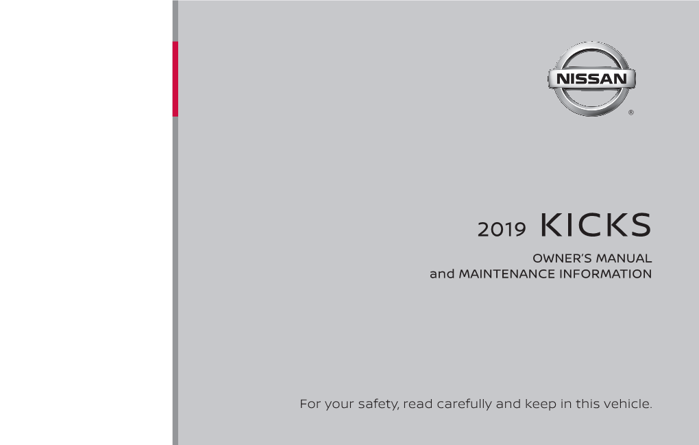 2019 Nissan Kicks | Owner's Manual and Maintenance Information