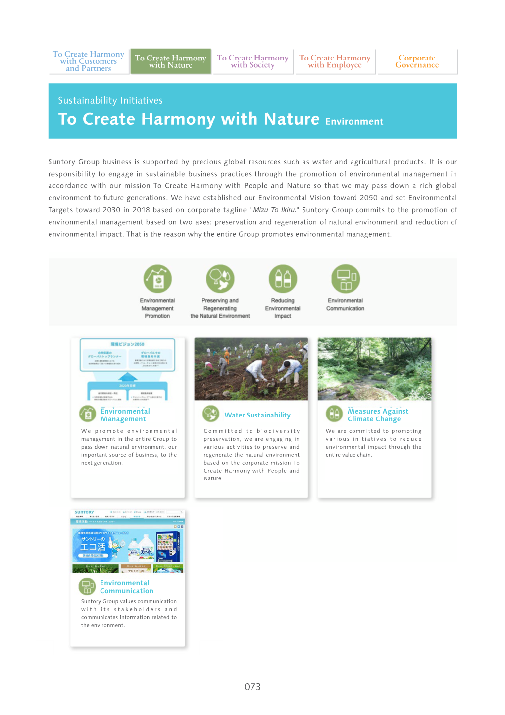 To Create Harmony with Nature Environment