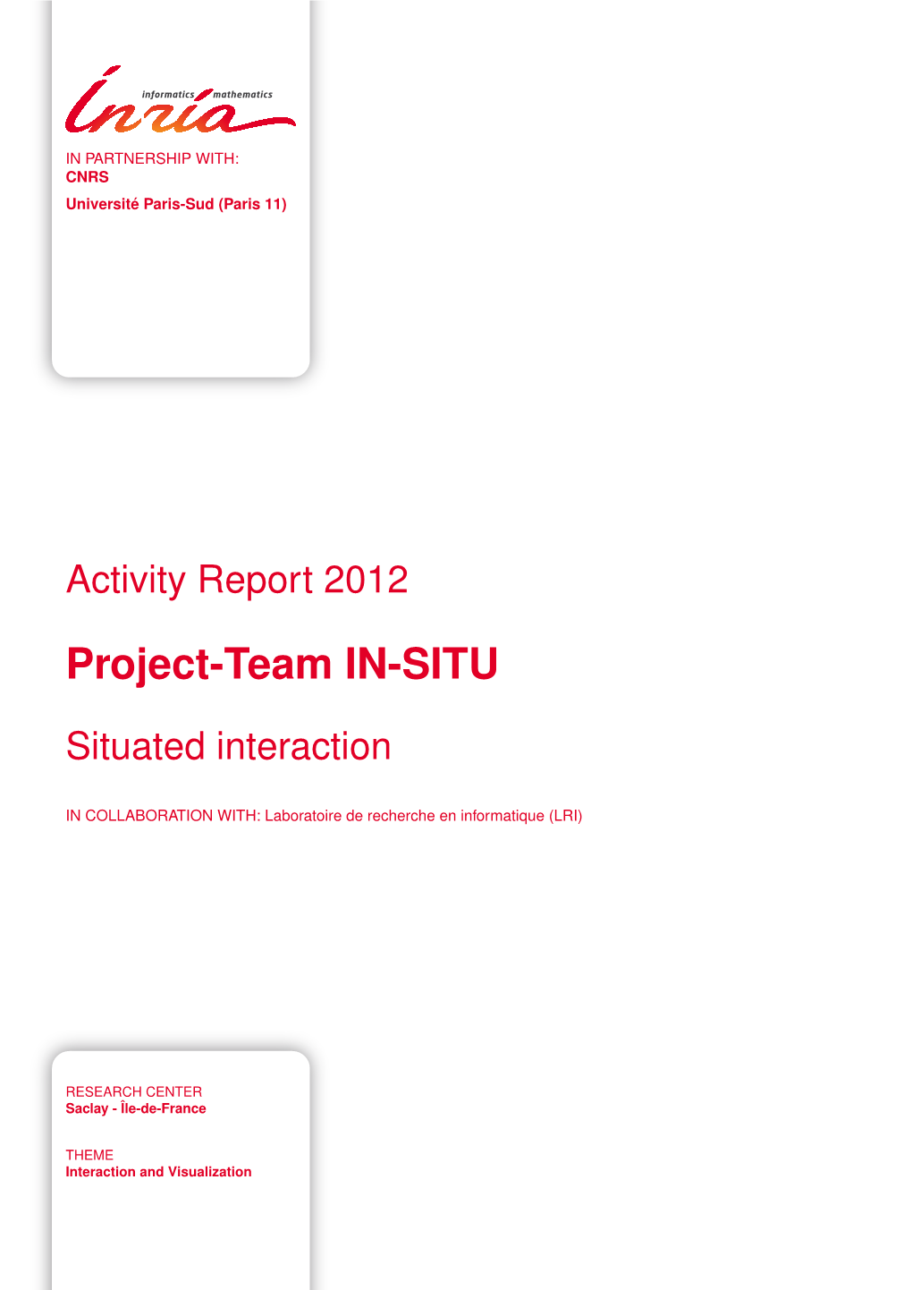 Project-Team IN-SITU