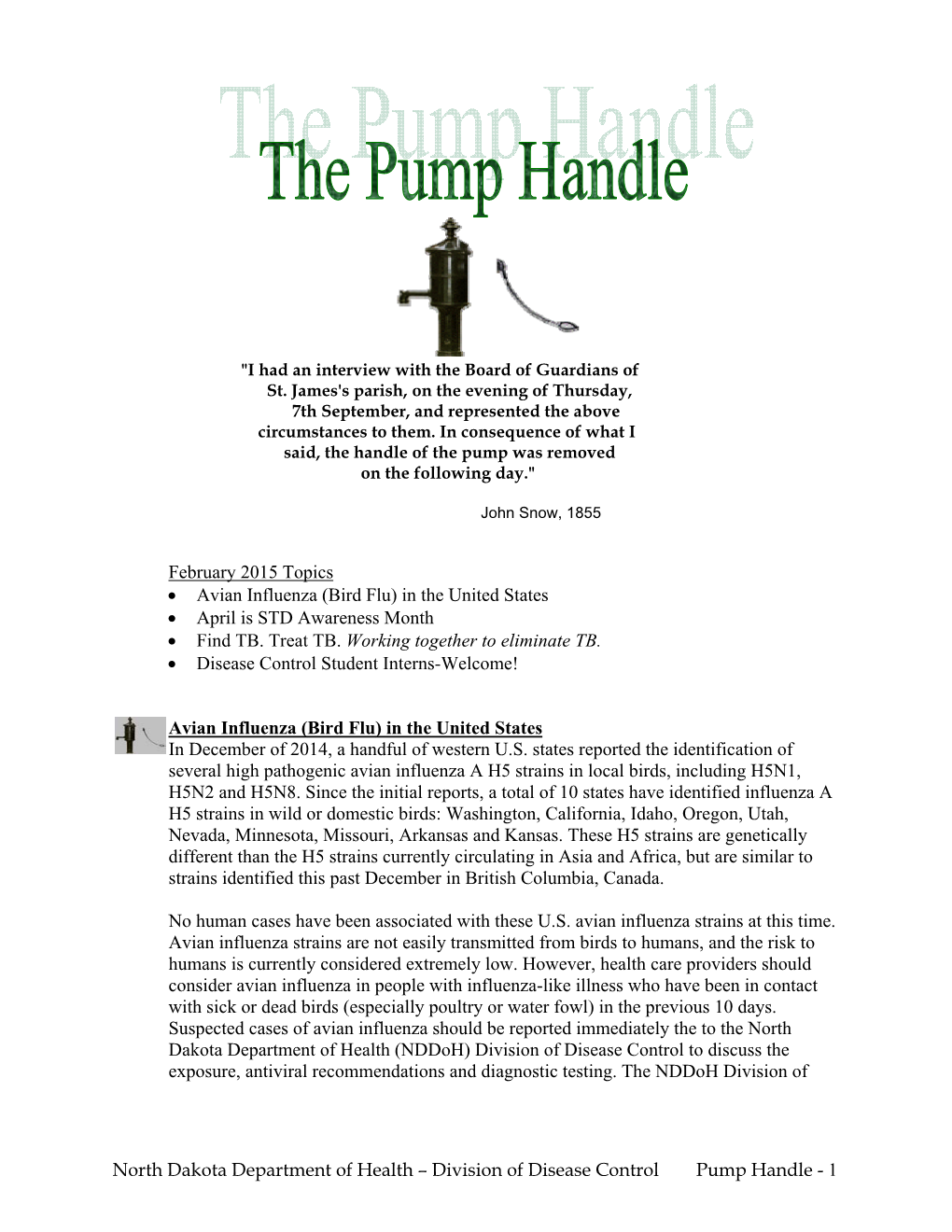 Division of Disease Control Pump Handle - 1