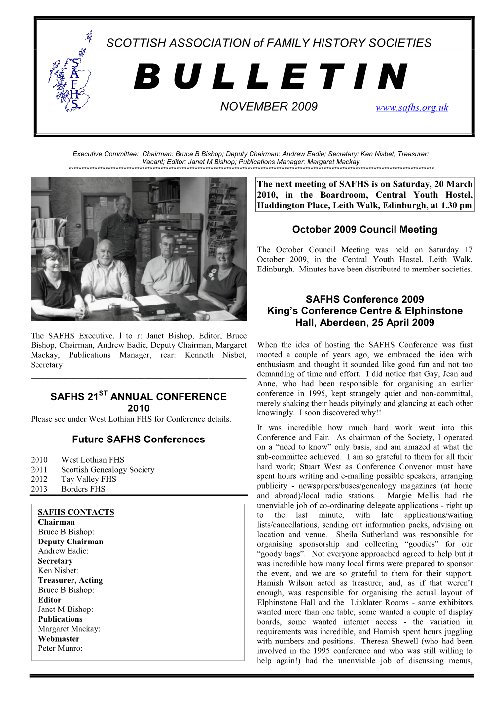 Bulletin November 2009