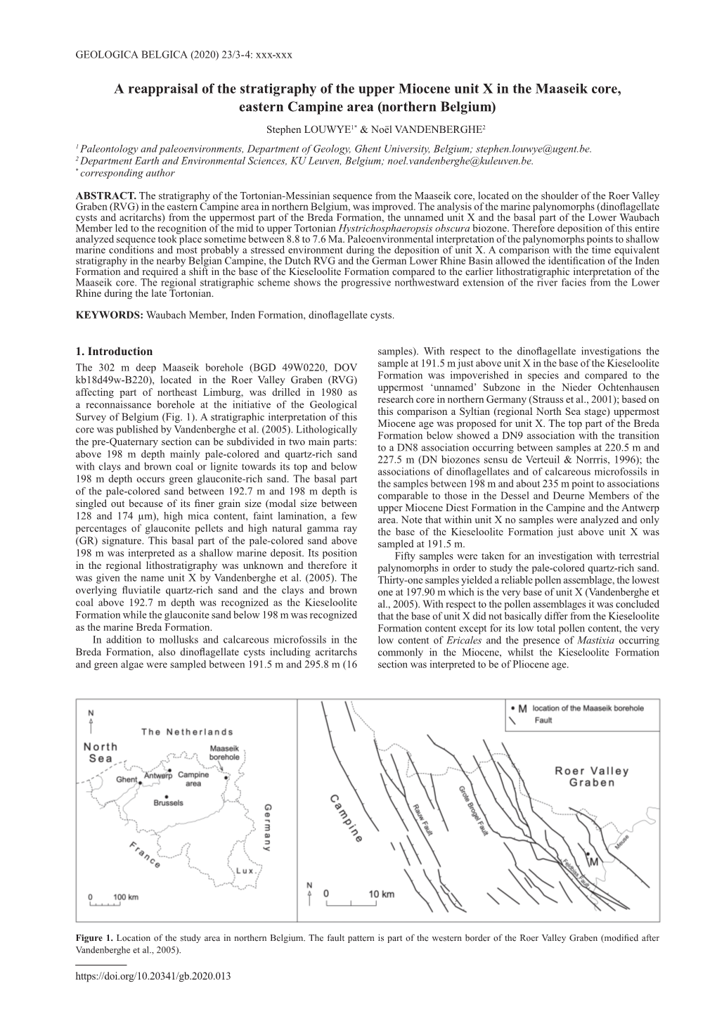 A Reappraisal of the Stratigraphy of the Upper Miocene Unit X in The