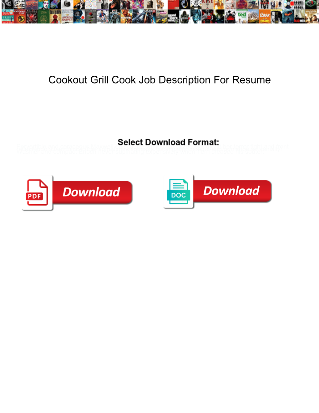 Cookout Grill Cook Job Description for Resume