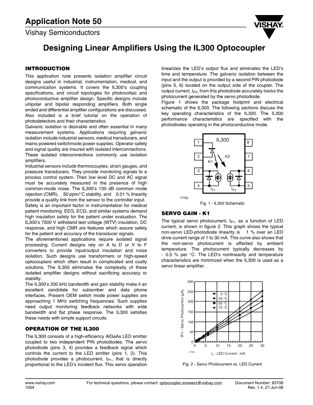 Designing Linear Amplifiers Using the IL300 Optocoupler Application Note