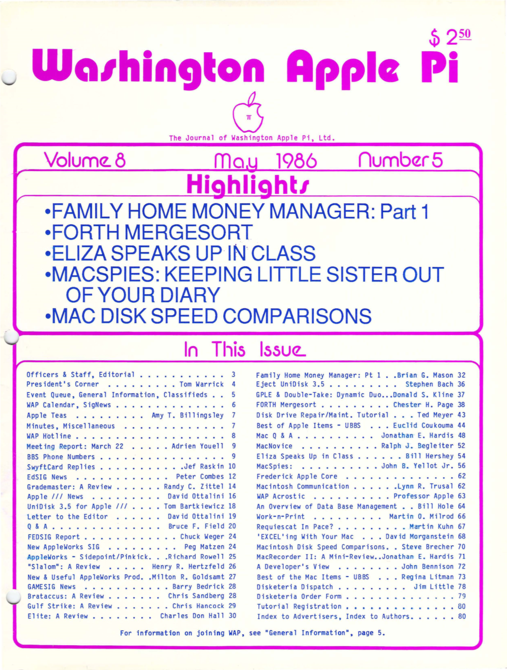 Washington Apple Pi Journal, May 1986