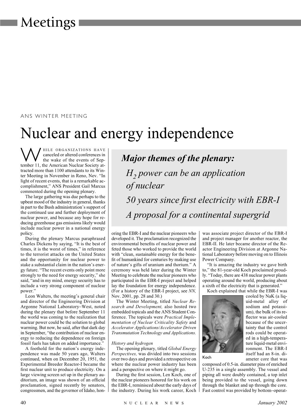 Nuclear and Energy Independence