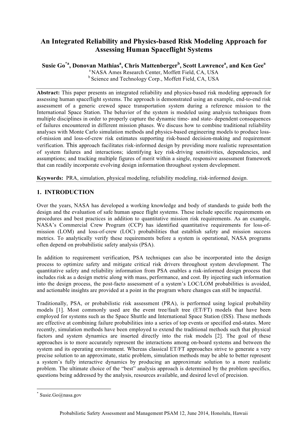 An Integrated Reliability and Physics-Based Risk Modeling Approach for Assessing Human Spaceflight Systems