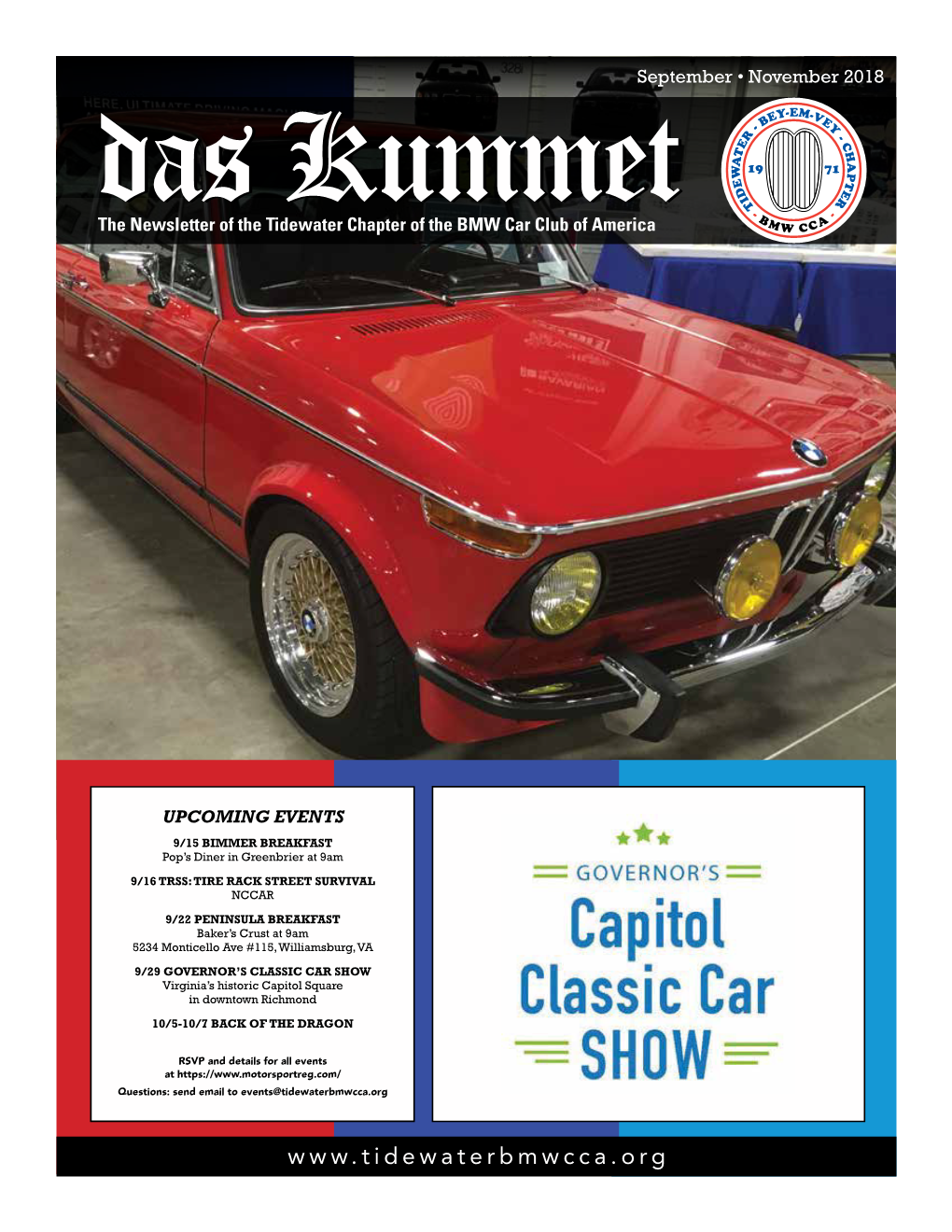 Inside This Issue 4 President’S Corner 10 Chapter Website 5 Choose Your BMW