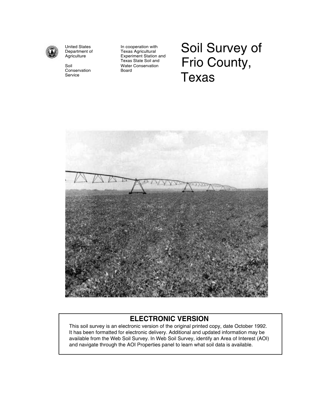 Soil Survey of Frio County, Texas I