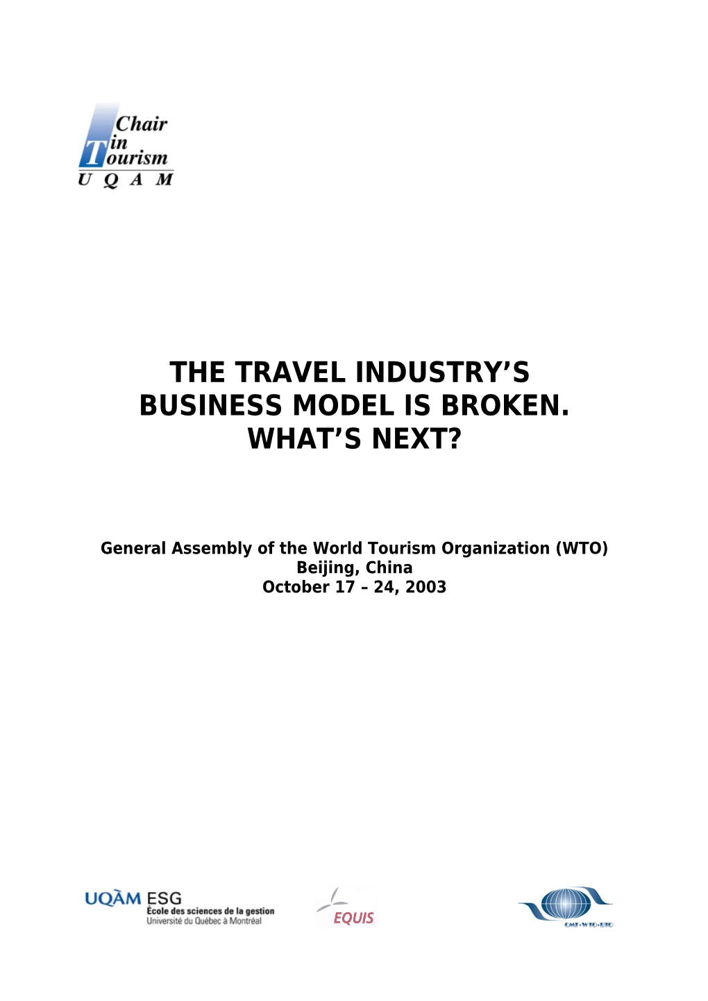 L’Industrie Du Tourisme Et Du Voyage :