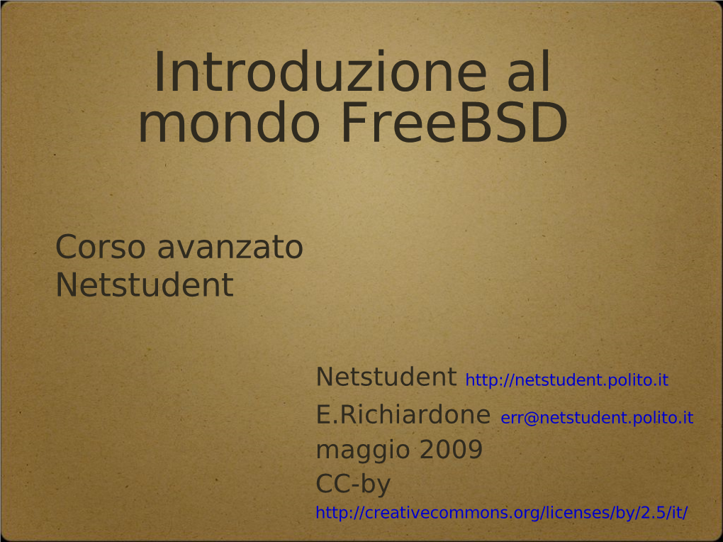 Introduzione Al Mondo Freebsd