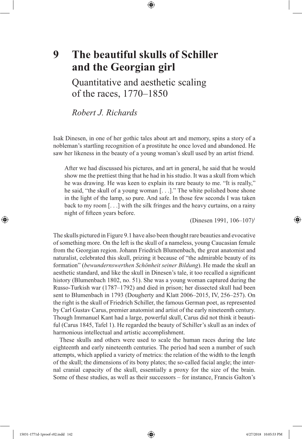 9 the Beautiful Skulls of Schiller and the Georgian Girl Quantitative and Aesthetic Scaling of the Races, 1770–1850