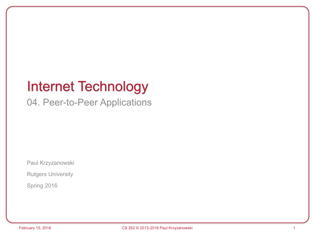 04. Peer-To-Peer Applications