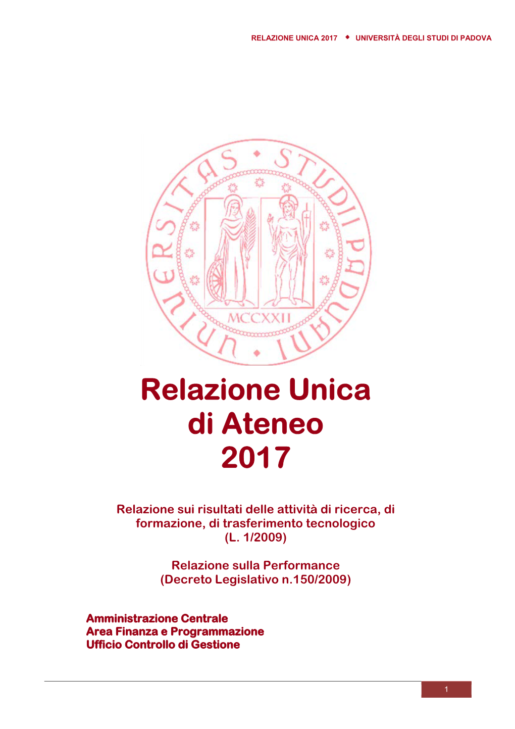 Relazione Unica Di Ateneo 2017