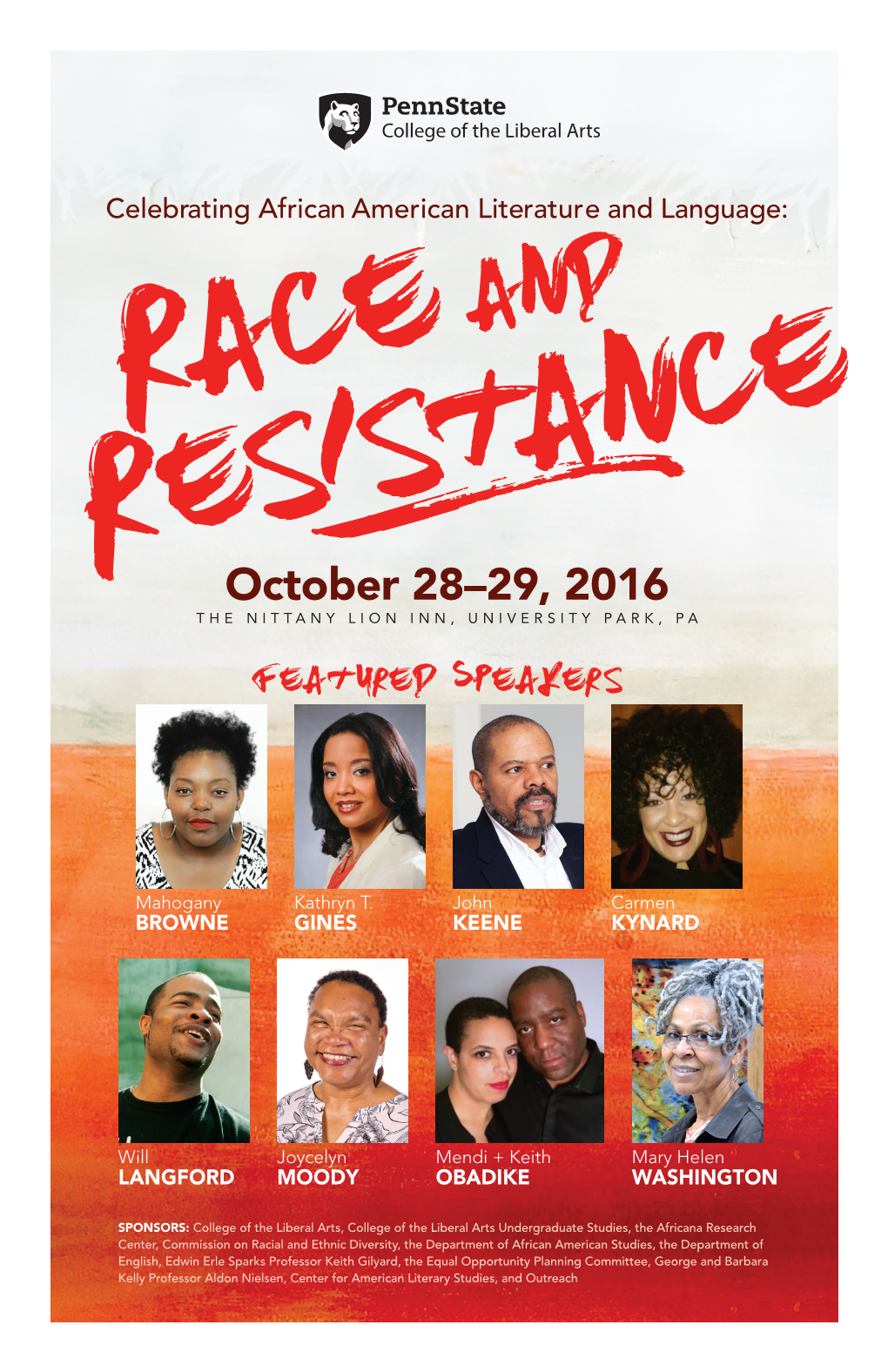 Race Resistance October 28–29, 2016 the NITTANY LION INN, UNIVERSITY PARK, PA