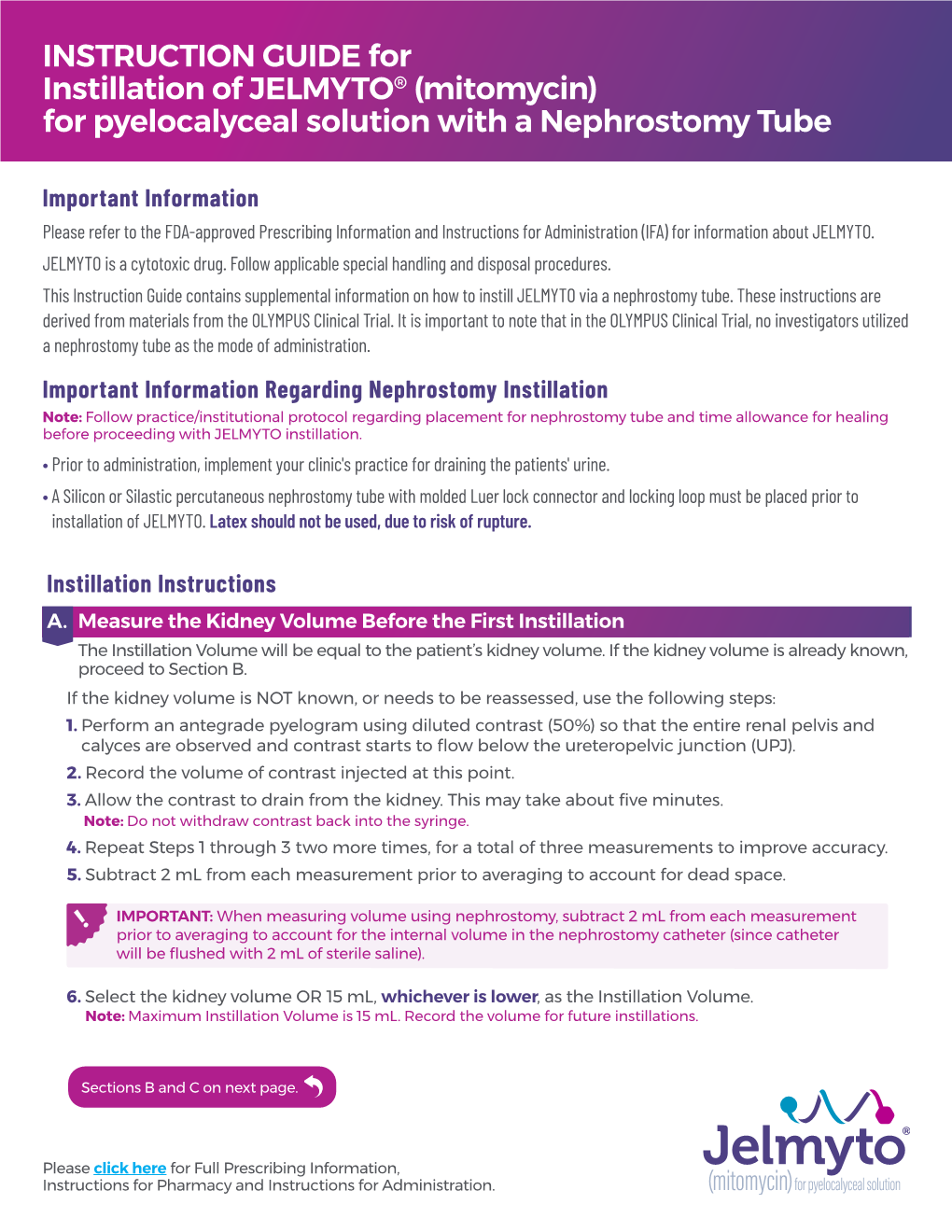 (Mitomycin) for Pyelocalyceal Solution with a Nephrostomy Tube