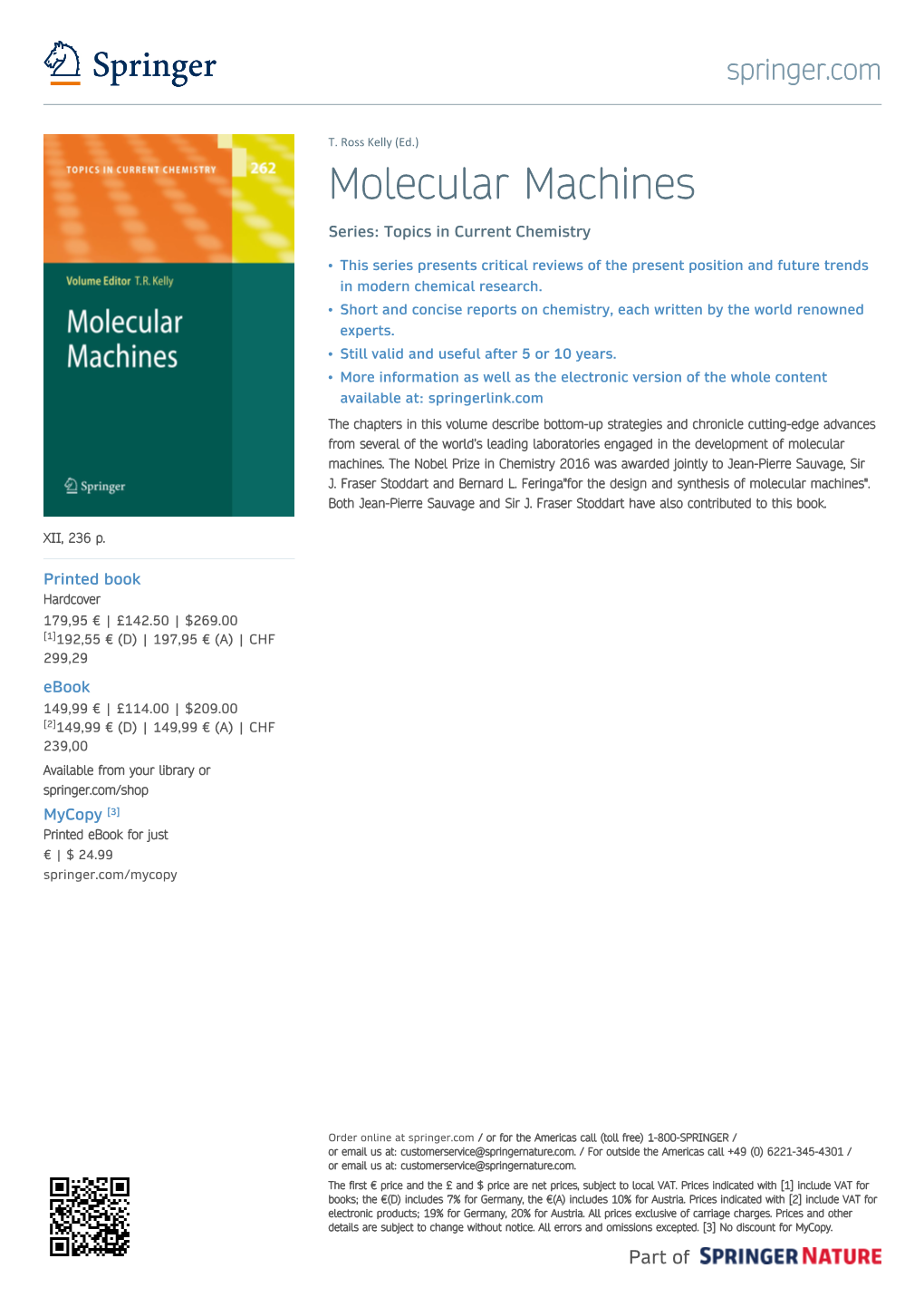 Molecular Machines Series: Topics in Current Chemistry