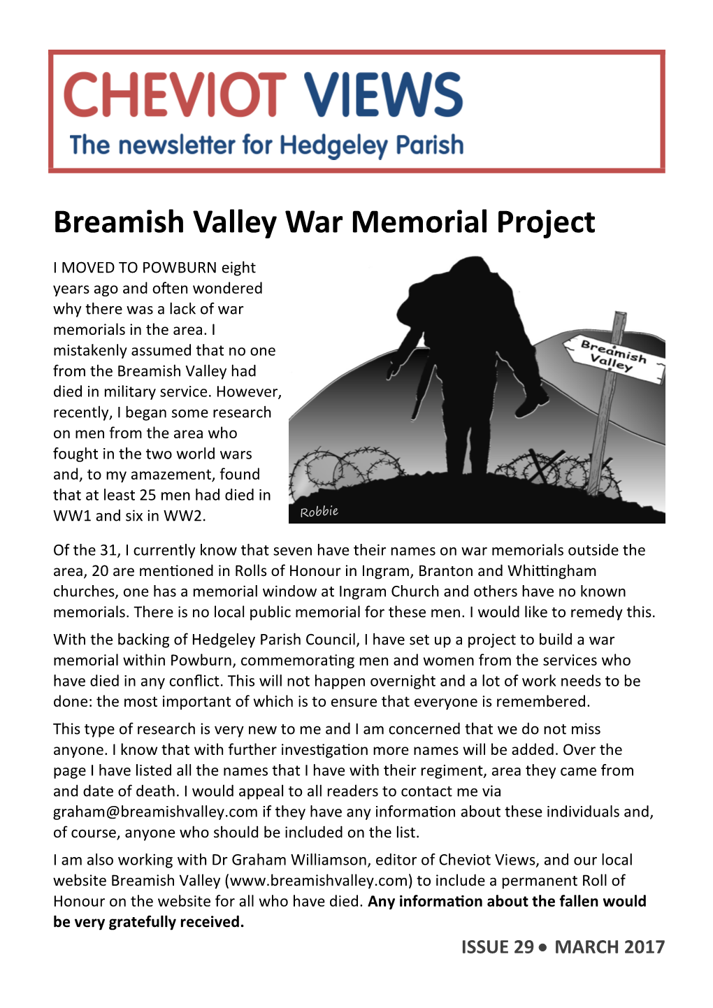 Breamish Valley War Memorial Project