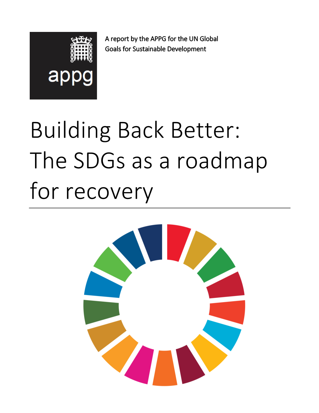 Building Back Better: the Sdgs As a Roadmap for Recovery
