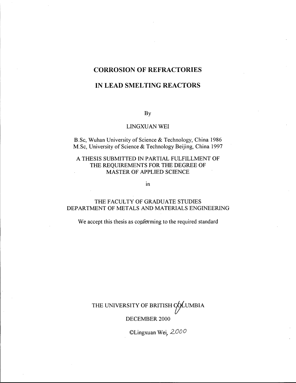 Corrosion of Refractories in Lead Smelting Reactors