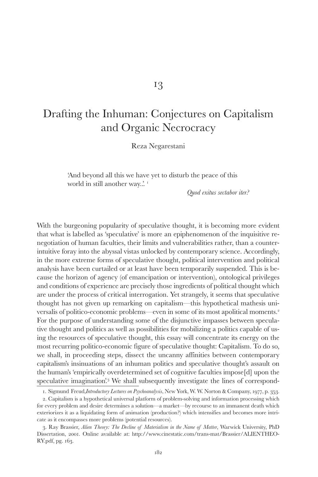 Drafting the Inhuman: Conjectures on Capitalism and Organic Necrocracy