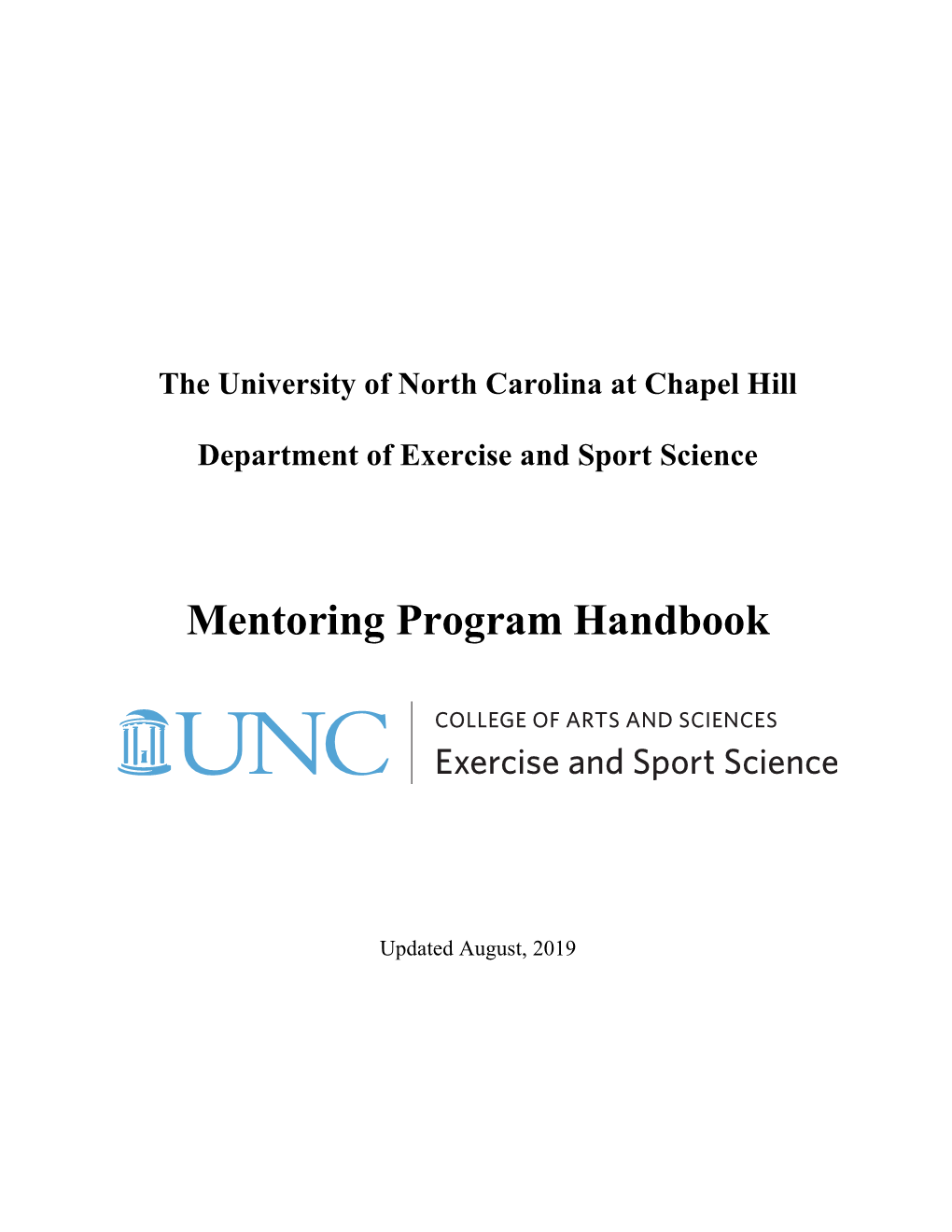 EXSS Mentoring Program Handbook with Appendices