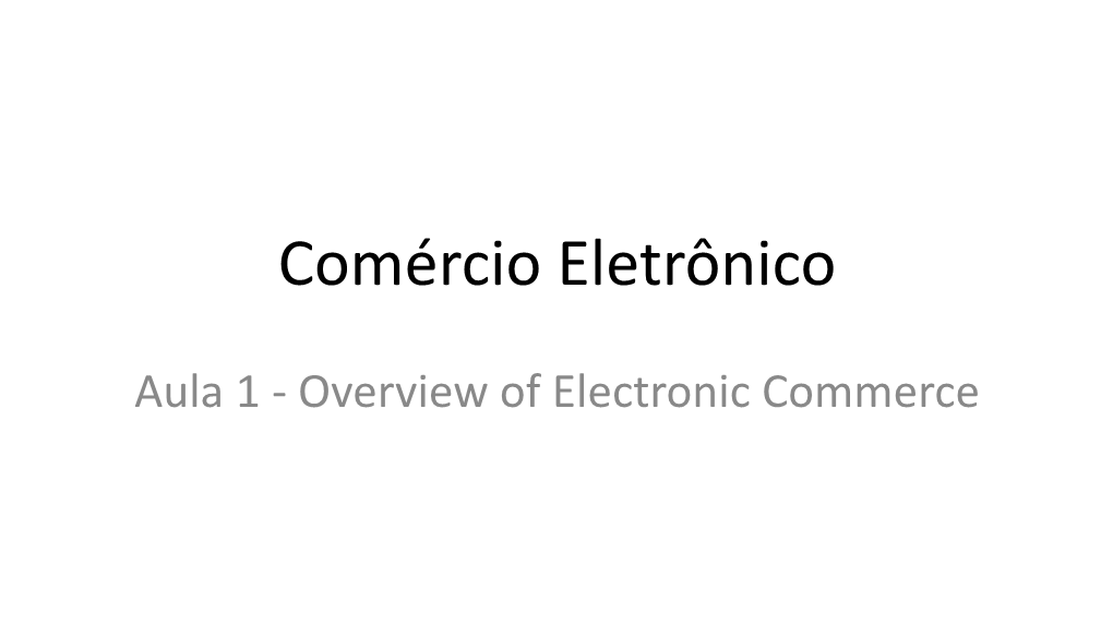 Comércio Eletrônico