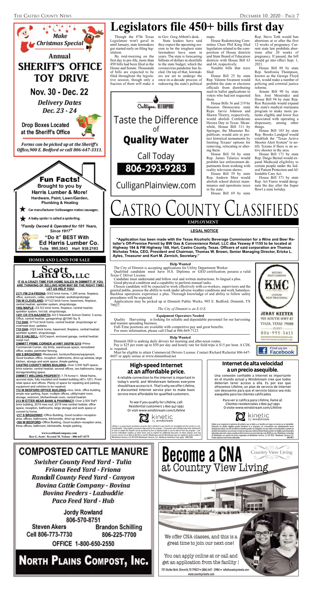 Castro County Classifieds Employment