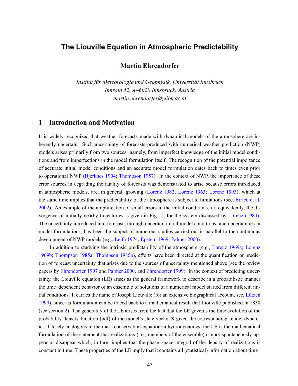 The Liouville Equation in Atmospheric Predictability