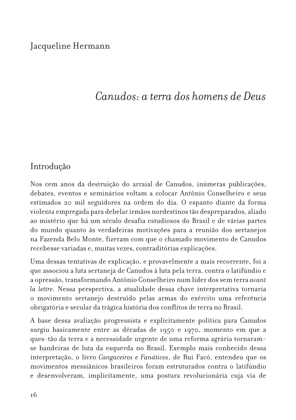 Canudos: a Terra Dos Homens De Deus