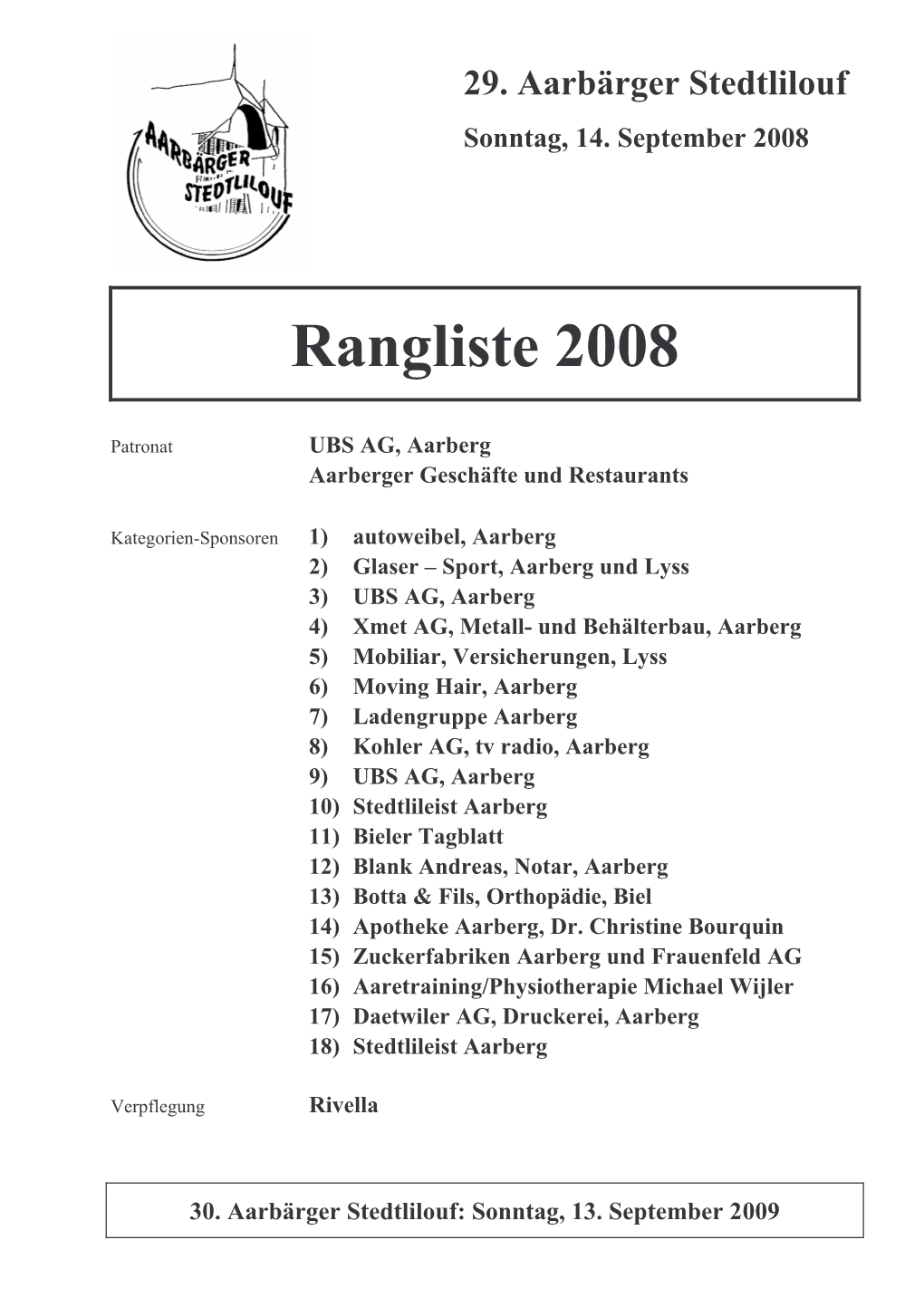 Rangliste 2008