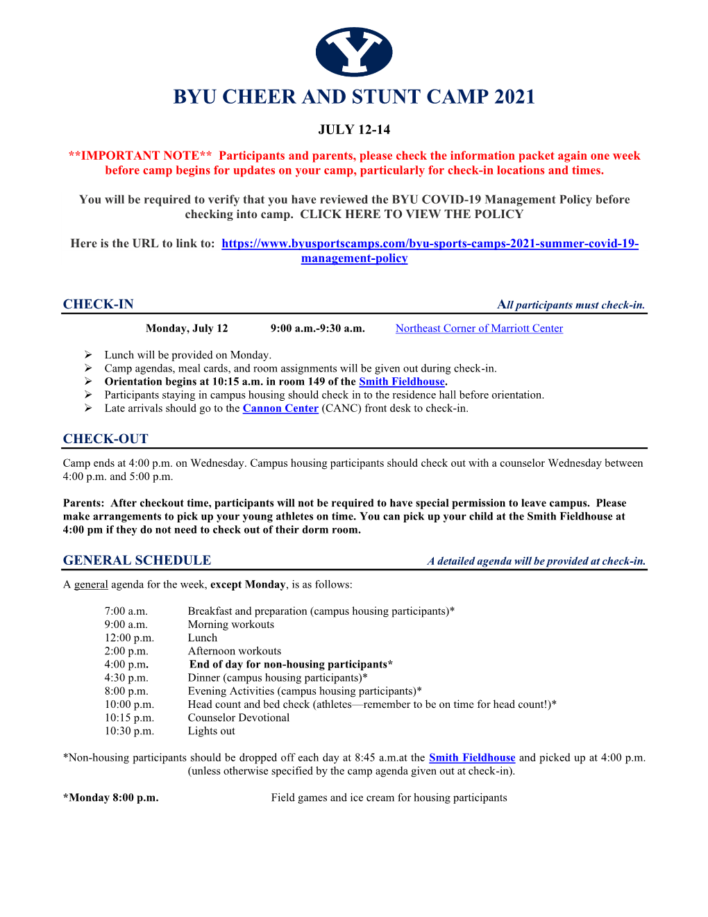 2021 Cheer and Stunt Information Packet